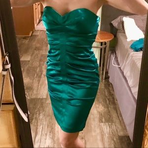 Silky green cocktail dress, size 5